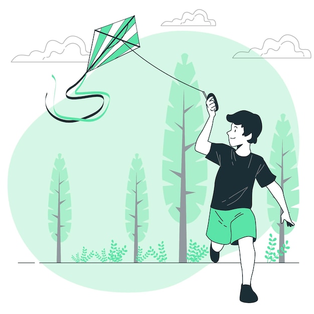 Free vector flying kite concept illustration