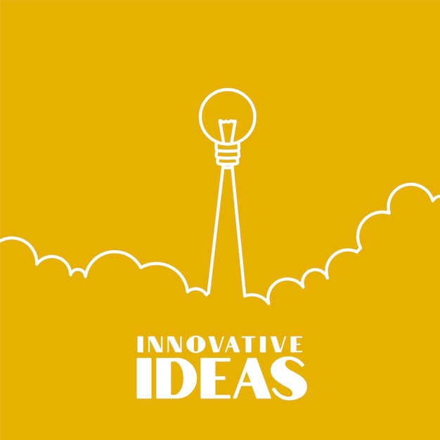 飛行電球は技術発明アイデア概念ベクトルを表します