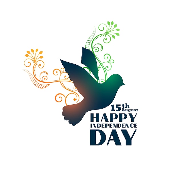 Flying peace bird independence day of india background