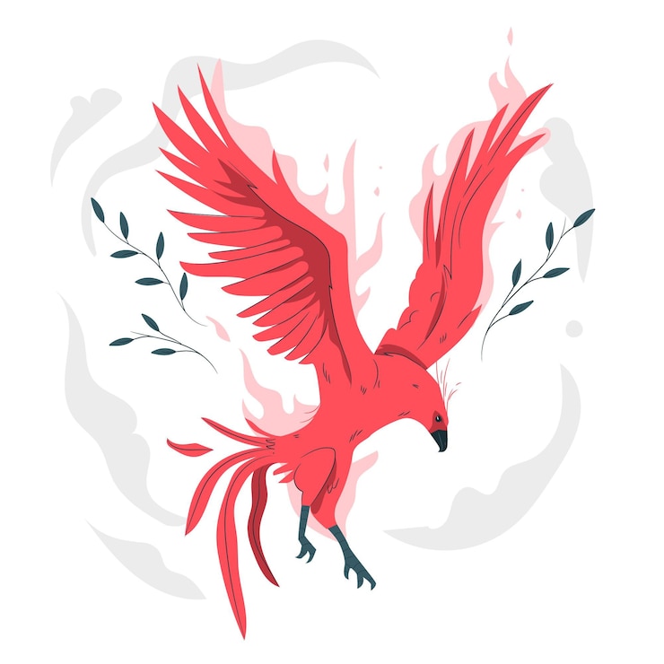 Free Vector flying phoenix concept illustration
