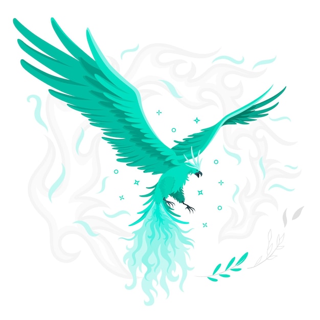 Free vector flying phoenix concept illustration