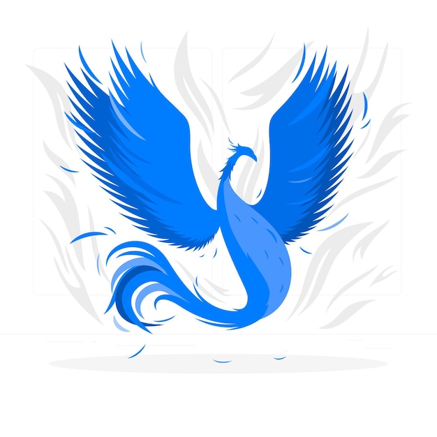 Бесплатное векторное изображение Летающий феникс концепции иллюстрации