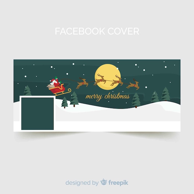 フライングsleighクリスマスのフェイスブックカバー