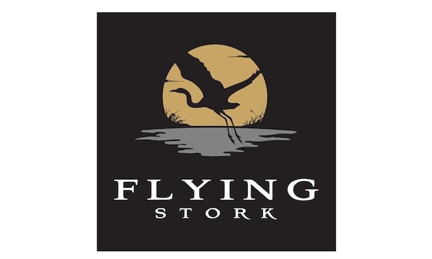 Download Free Flying Stork Bird Sunset Logo Design Premium Vector Use our free logo maker to create a logo and build your brand. Put your logo on business cards, promotional products, or your website for brand visibility.