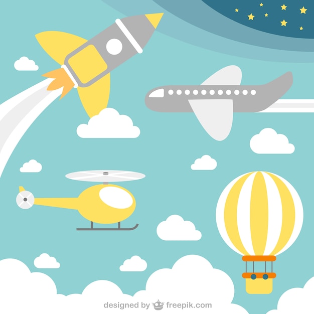 Free vector flying transport concept vector