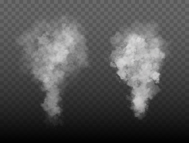 Туман или дым изолированные прозрачный спецэффект белый вектор облачность туман или смог фон vec ...