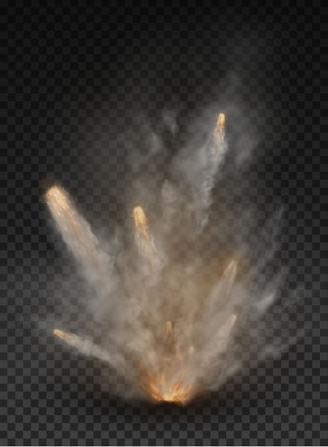 Fog and smoke explosion isolated on transparent background