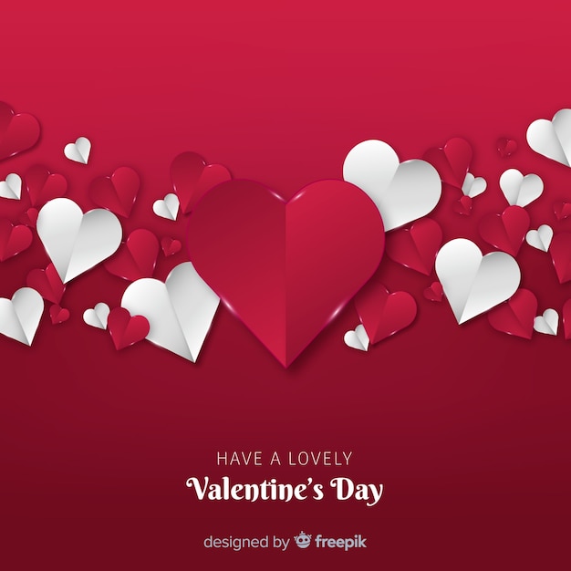 Folded hearts valentine's day background