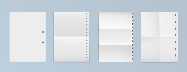 Free Vector folded paper for spiral notebook diary white page