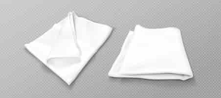 Free vector folded white kitchen towels set
