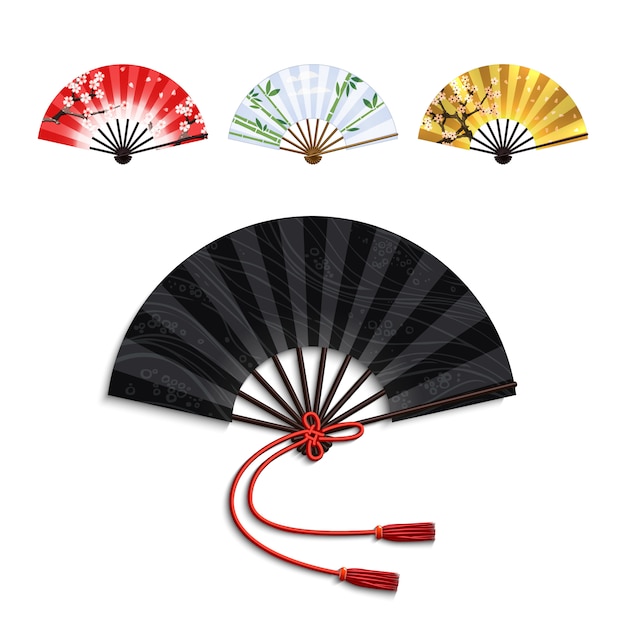 Folding fan set