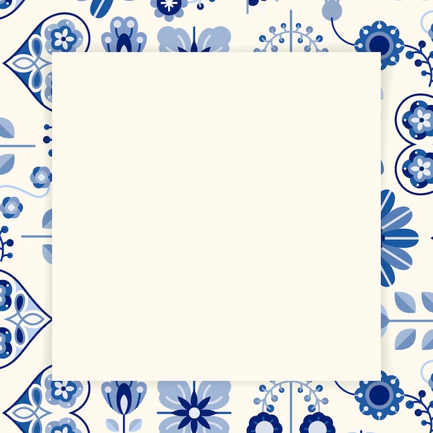 Free vector folk art patterned frame template