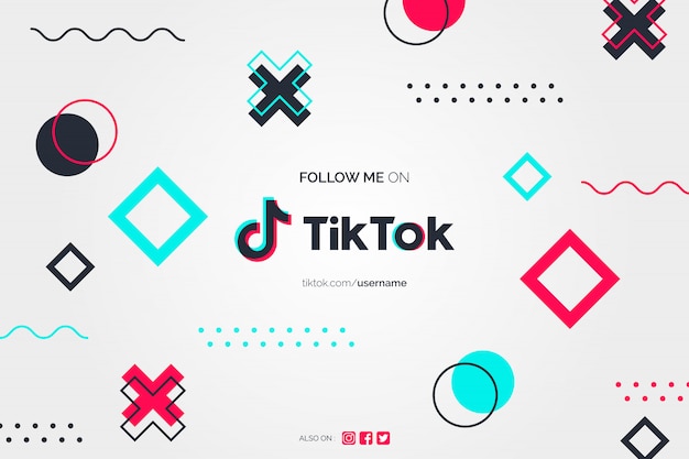 Следуй за мной на фоне Tiktok в стиле дизайна Мемфис