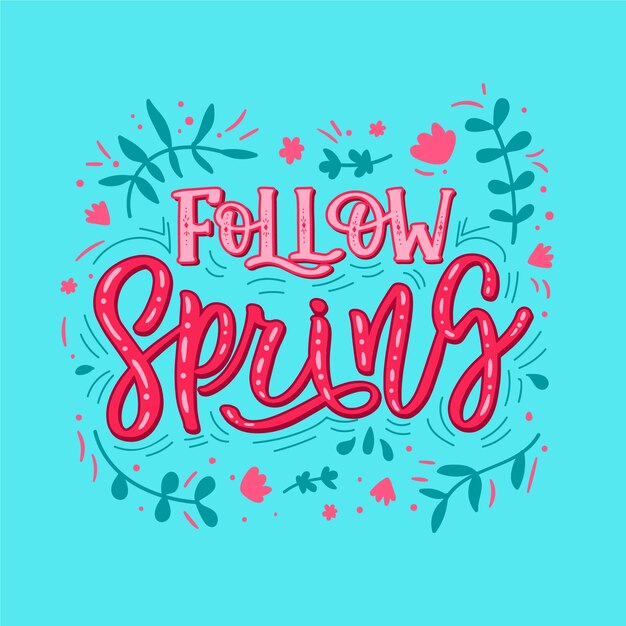 Follow spring lettering with flowers