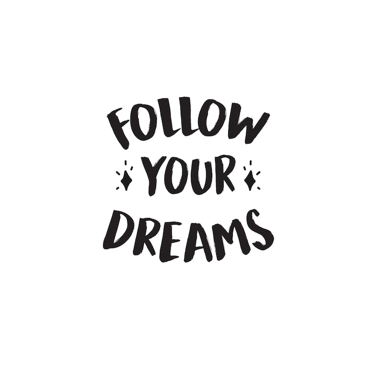 Free Vector follow your dream quotes typography lettering for t shirt design