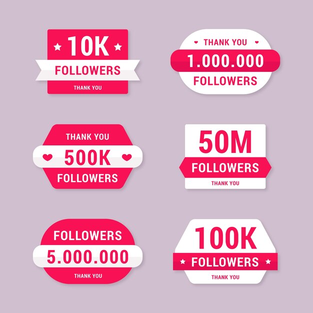 Free vector followers label set