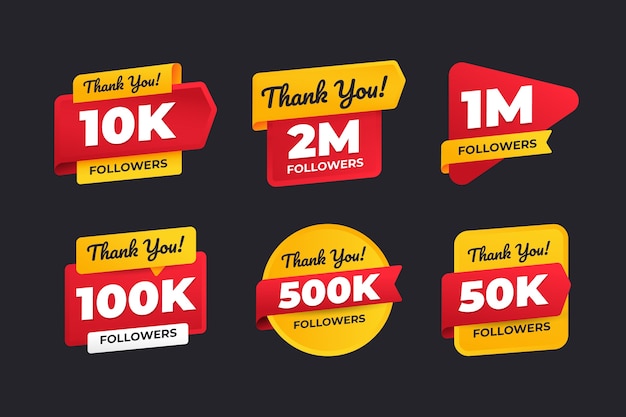 Free vector followers label set