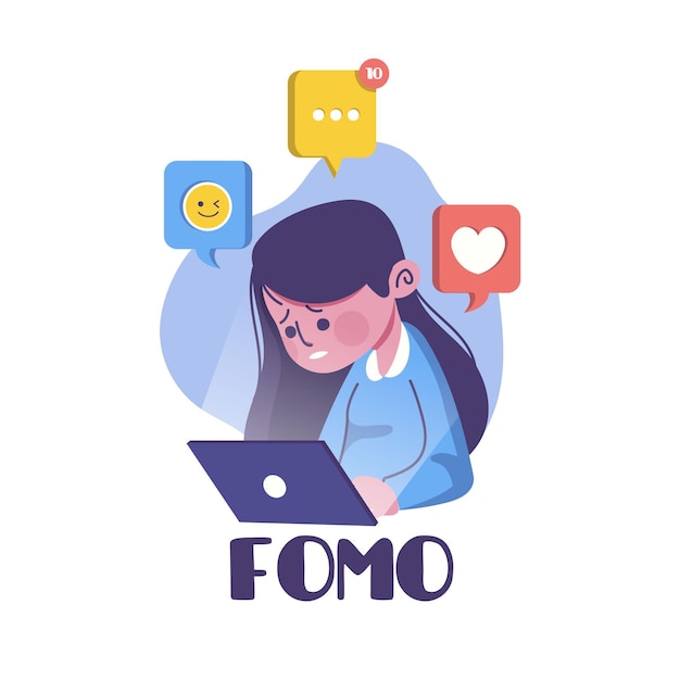 Free vector fomo fear of missing out concept