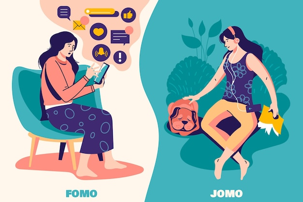 Fomo vs jomo concept