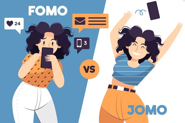 Fomo vs jomo concept