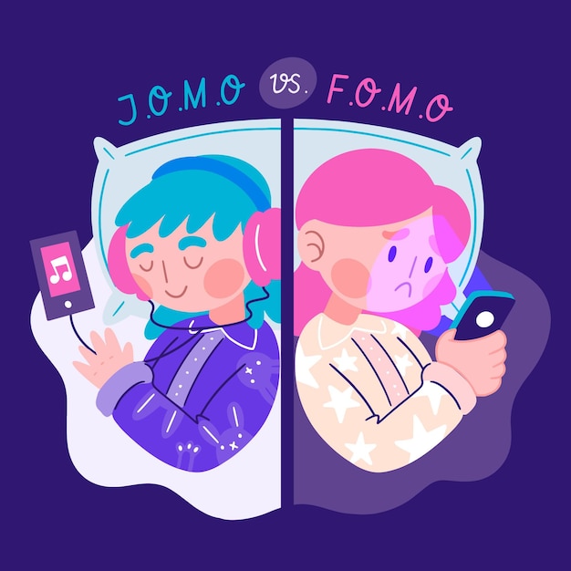 Fomo vs jomo concept