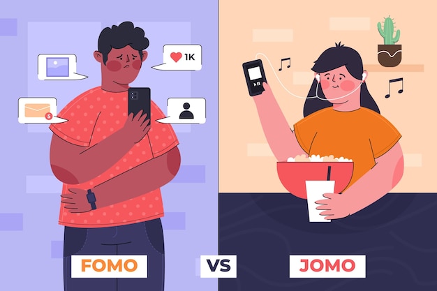 Fomo vs jomo concept