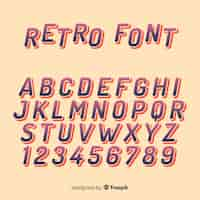 Free vector font alphabet in retro style