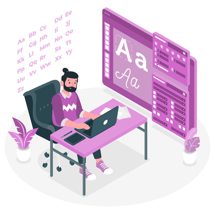 Free Vector font concept illustration