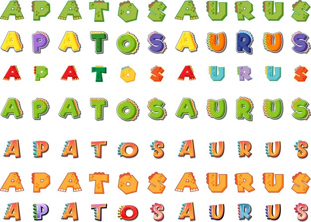 Font design for apatosaurus