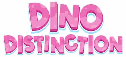 Free vector font design for dino distinctiion in pink