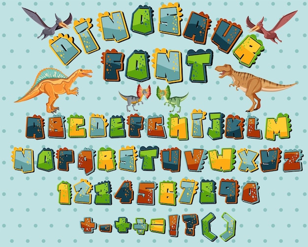 Free vector font design for english alphabets and numbers