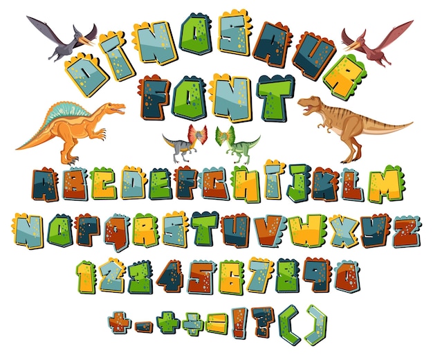 Free vector font design for english alphabets and numbers