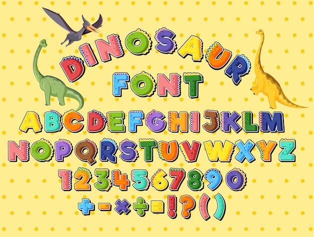 Free vector font design for english alphabets and numbers