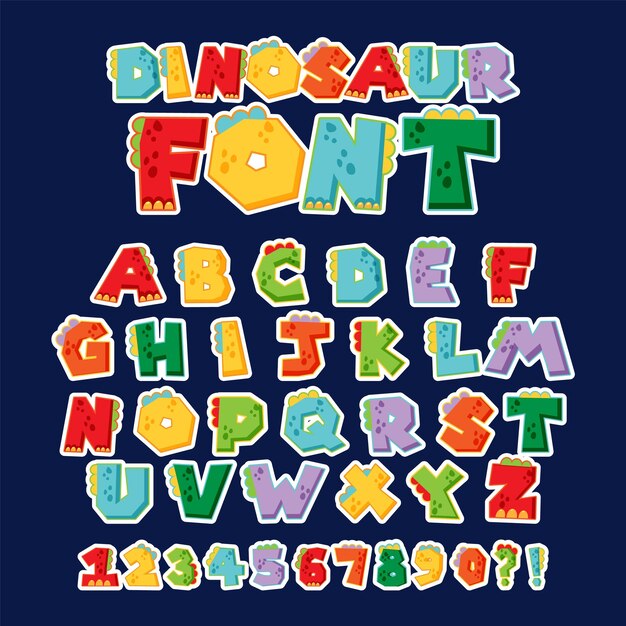 Free vector font design for english alphabets and numbers