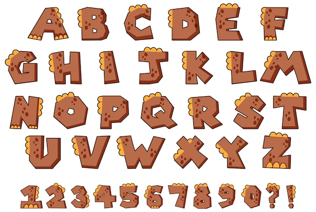 Free vector font design for english alphabets and numbers