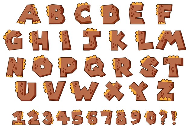 Font design for english alphabets and numbers