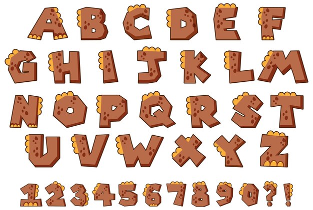 英語のアルファベットと数字のフォントデザイン