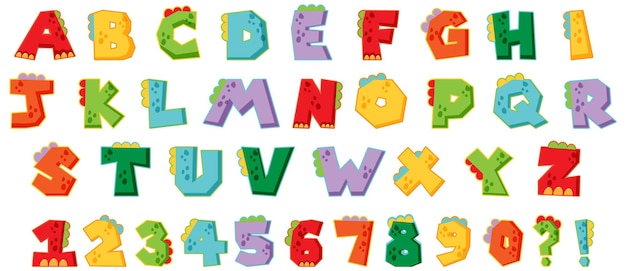 Font design for english alphabets and numbers