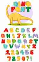 Free vector font design for english alphabets and numbers