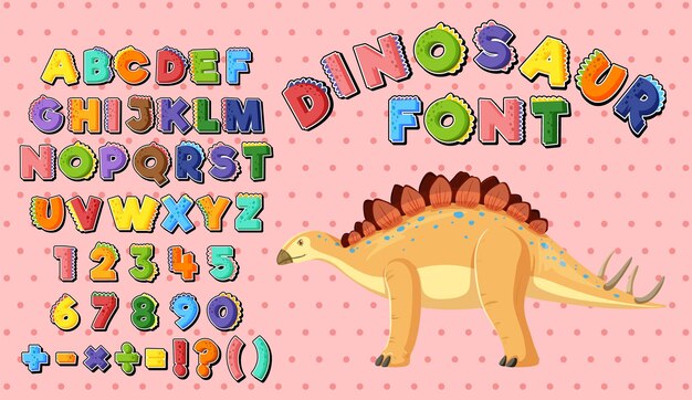 Free vector font design for english alphabets and numbers