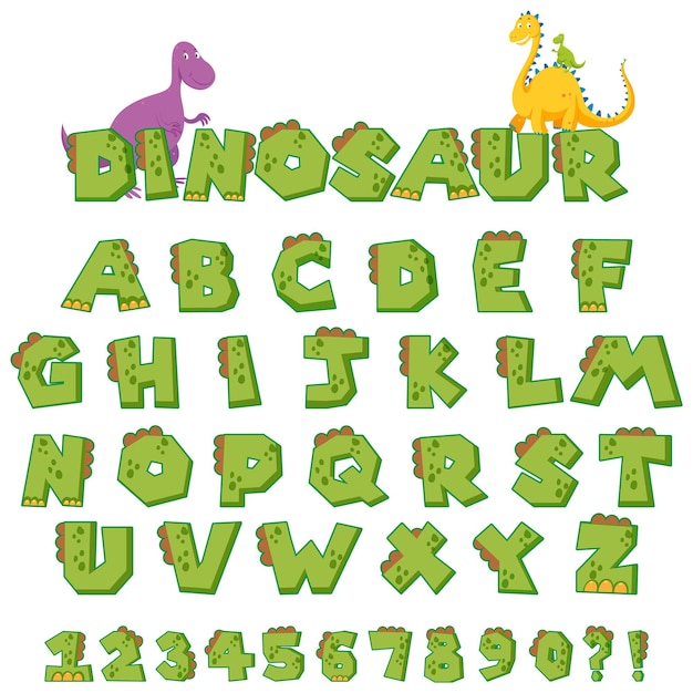 Free vector font design for english alphabets and numbers