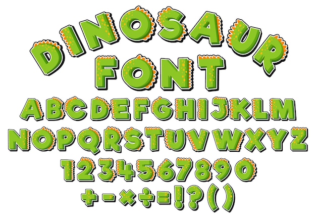Font design for english alphabets and numbers