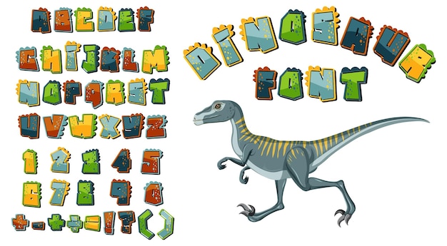 Free vector font design for english alphabets and numbers