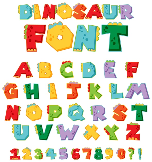 Free vector font design for english alphabets