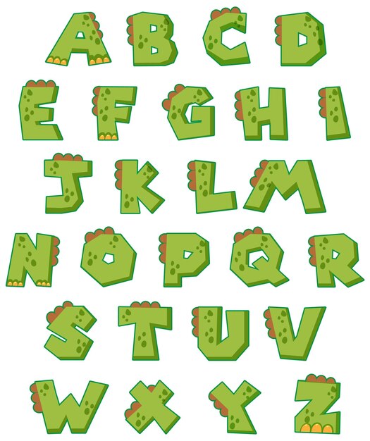 Font design for english alphabets