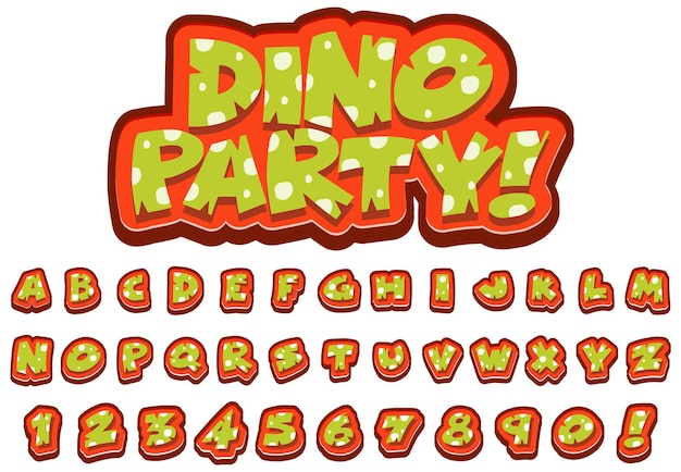 Бесплатное векторное изображение Дизайн шрифта для английского алфавита в характере динозавра