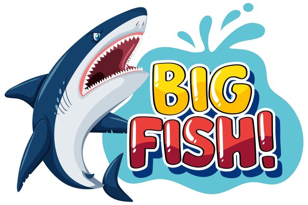 무료 벡터 단어 큰 물고기에 대한 글꼴 디자인