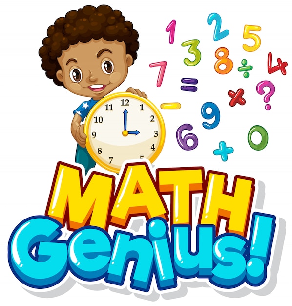 少年と数字を持つ数学の天才のためのフォントデザイン