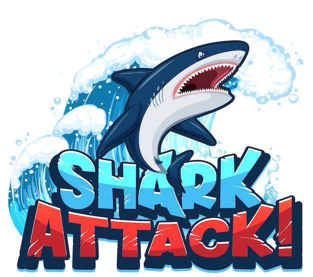 Free vector font design for shark attack