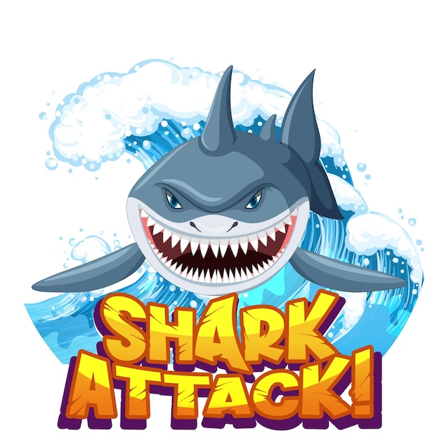 Free vector font design for shark attack